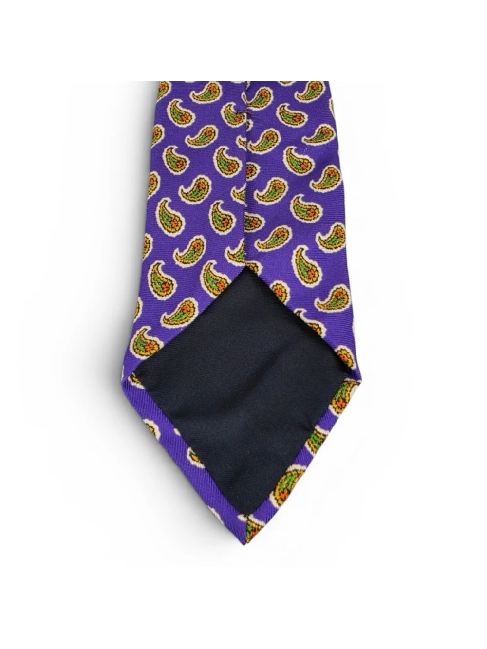 Vintage Polo Ralph Lauren Purple Paisley Necktie Silk Hand Made In Italy